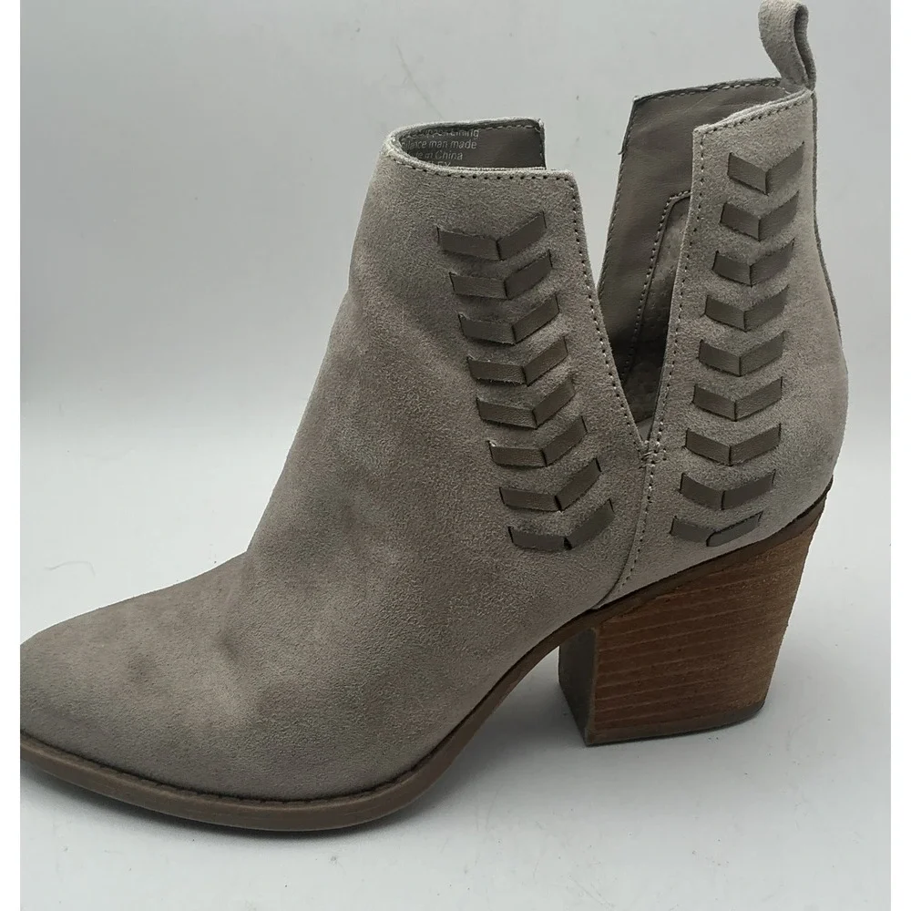 Carlos by Carlos Santana Whitely Ankle Boots 5M Light Doe Faux Suede Whipstitch